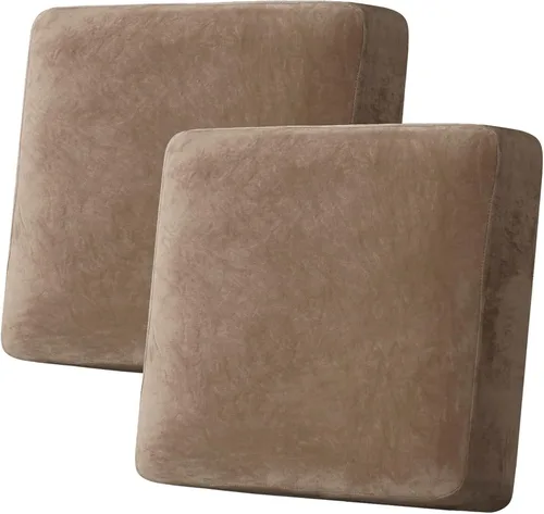 Miniatura 206 de H.VERSAILTEX - Funda de terciopelo elástica y afelpada para protección de cojines de sofá biplaza, silla o sofá, 2 piezas, tamaño grande, color gris