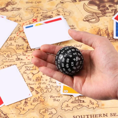 Miniatura 2 de Sumind Dados poliédricos de 100 caras individuales D100 de 1.772 in, cubo de 100 caras con bolsa negra para juegos de rol DND RPG MTG, suministros