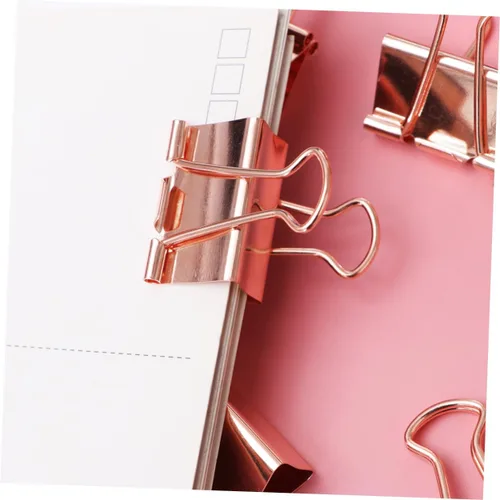 Miniatura 7 de Tofficu Clip para carpeta, 24 unidades, clips de archivo, clips de carpeta de papel, clips de carpeta de oficina, clip de carpeta Elliot de oro rosa