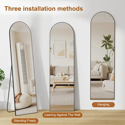 Miniatura 7 de ZHUNFA Espejo de longitud completa, espejo de cuerpo completo de 58 x 16 pulgadas, 3 en 1, puede montarse en la pared, de pie o inclinado, espejos
