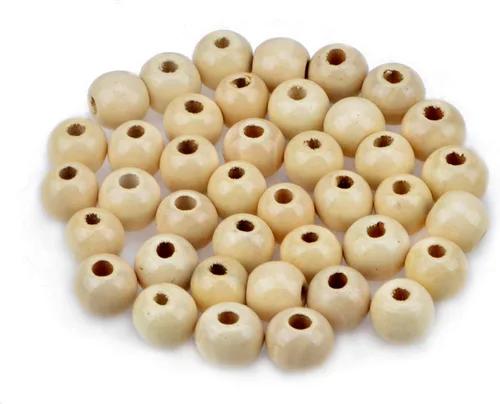 AD Beads Cuentas de madera con espacio libre para manualidades, cuentas de madera con agujero grande surtidas para hacer collares, pulseras y Color