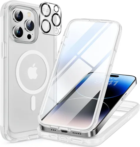 Miniatura 96 de Miracase Funda para iPhone 13 de 6.1 pulgadas, [sin burbujas] funda de teléfono de cuerpo completo con pantalla de vidrio completa integrada, sin