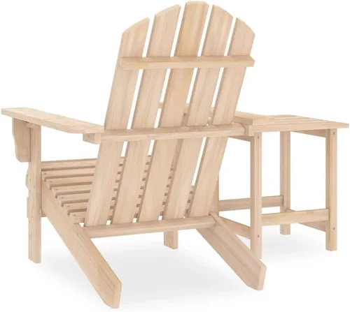 Miniatura 3 de Natural Wood Adirondack Chair, Outdoor Patio Furniture for Garden Relaxation, Solid Fir Wood Standard Ergonomic Design Light Brown