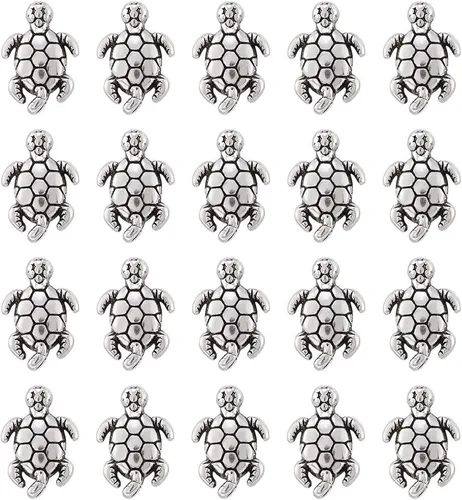 Miniatura 16 de FASHEWELRY Cuentas espaciadoras de forma animal de metal tibetano Elefante de plata antigua