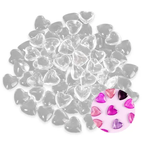 100 piezas de mini esmalte de uñas de vidrio transparente en forma de corazón, tarjeta de color, puntas de visualización de color, esmalte de uñas