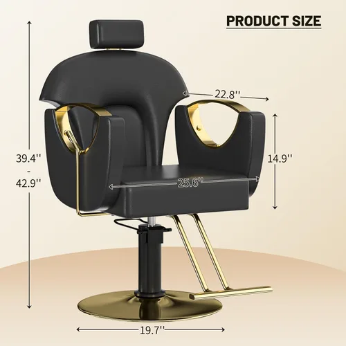Miniatura 3 de FreSup Silla de salón para estilista, sillas de estilista con bomba hidráulica resistente, silla giratoria de 360°, silla de estilo ajustable