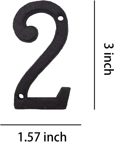 Miniatura 2 de YOUCC-XX - Números de casa de 3 pulgadas, número de buzón de hierro fundido, número de dirección de casa.