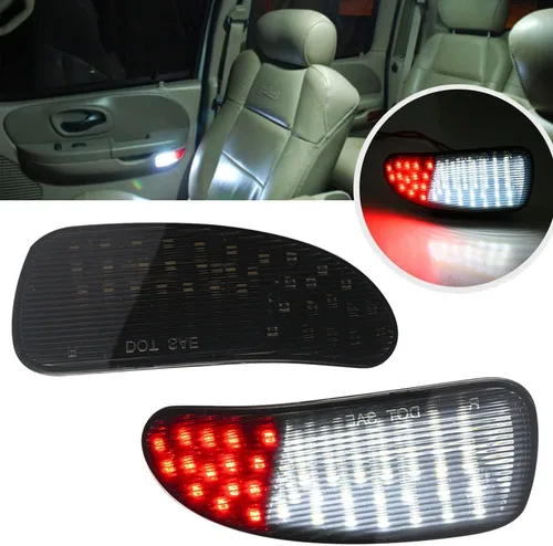 Miniatura 10 de 2 luces LED F150 para puerta de cortesía para Ford F150 1997-2003, F150 SVT Lightning 1999-2002, F250 Light Duty 1997-1999 LED rojo y blanco