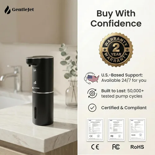 Miniatura 9 de GentleJet JetFoam - Dispensador automático de jabón de espuma, sensor sin contacto, recargable USB-C, salida ajustable, IPX5 impermeable, 10.1 fl