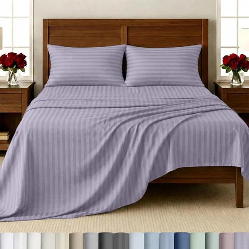 Miniatura 9 de California Design Den Sábanas de cama tamaño individual, sábanas suaves de 100% algodón con bolsillos profundos elásticos, 500 hilos satinados, 13