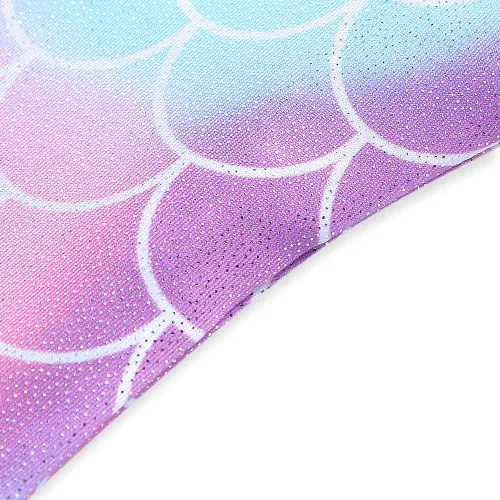 Miniatura 4 de Belovance Leotardos para niñas, gimnasia, ballet, baile, manga larga, brillante, sirena, mariposa, azul, rosa, Azul, verde