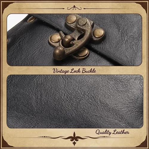 Miniatura 7 de Accesorio de disfraz renacentista, bolsa de cinturón retro, estilo steampunk, medieval, casual, para festivales góticos, cosplay, juegos de Halloween