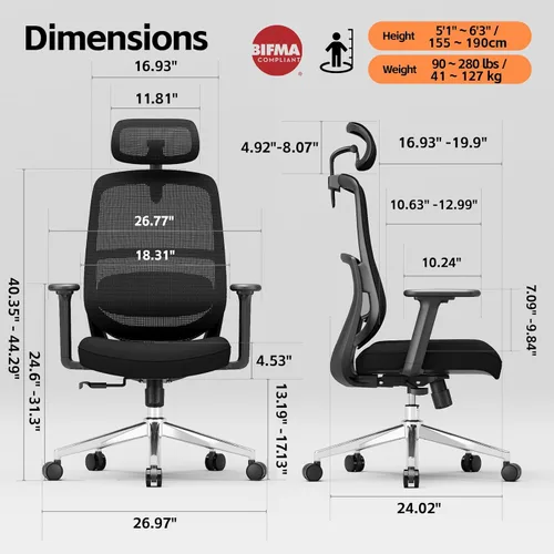 Miniatura 2 de Silla de oficina ergonómica, sillas de escritorio de oficina en casa, silla de escritorio con respaldo alto 3D, cómoda silla de computadora y silla