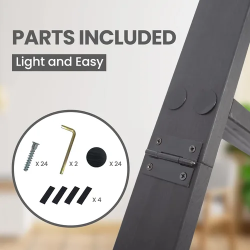 Miniatura 9 de Escalera para Mantas de 6 Niveles – Perchero de Edredones de 5.5 Pies que se Apoya en la Pared, Almacenamiento de Mantas Estilo Granja para Sala
