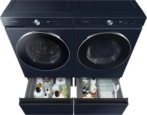 Miniatura 8 de SAMSUNG Pedestal de 27 Pulgadas Bespoke para Lavadora Secadora de Carga Frontal con Cajón de Almacenamiento de Ropa Extraíble, WE502ND, Azul Marino