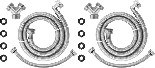 Miniatura 9 de Kit de instalación de manguera para secadora de vapor premium de 4 pies - Incluye manguera de acero inoxidable de 4 pies con codo de 90 grados