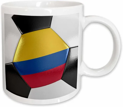 Miniatura 8 de 3dRose Colombia - Taza de fútbol (11 onzas), color negro