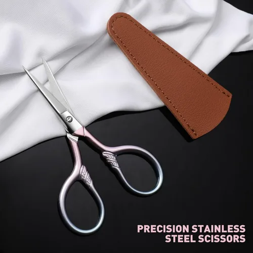 Miniatura 8 de Cuidado personal Herramientas profesionales de belleza (rosa) Tijeras pequeñas Depilación facial y oído, nariz y cejas, recorte de barba Tijeras