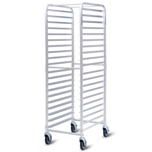 Miniatura 9 de Giantex Estante de aluminio para panadería de 10 niveles, bandeja para bollos de cocina comercial, carrito móvil para panaderos con estantes