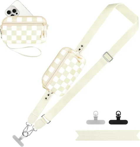 Miniatura 27 de YFWE Correa de clip and go para teléfono con cartera cruzada, cordón ajustable para teléfono con cartera RFID desmontable, correa universal