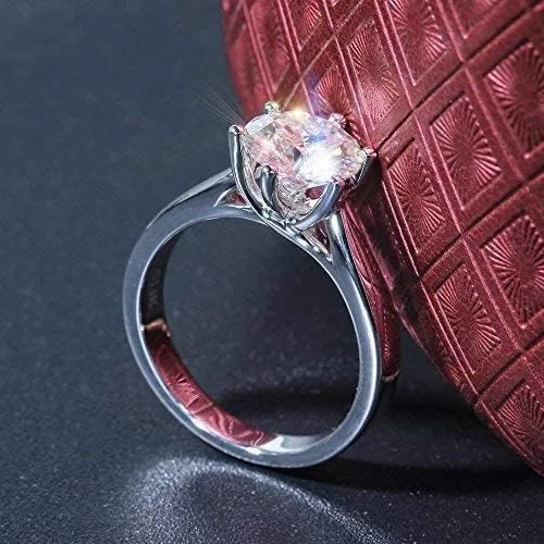 Miniatura 5 de DovEggs 1-3 Carat Brilliant Round G-H-I Color Heart Arrows Cut Moissanite Lab Created Diamond Engagement Ring Sterling Silver Solitaire Moissanite
