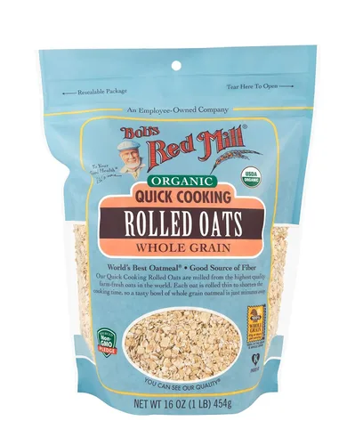 Bob's Red Mill - Copos de avena orgánicos de cocción rápida , 16 onzas (paquete de 4)