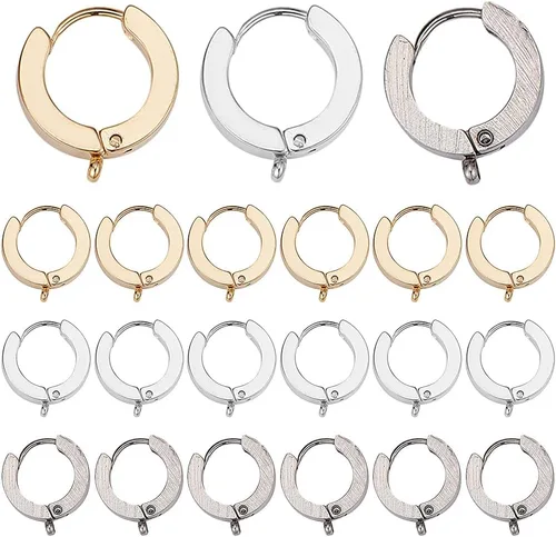 Miniatura 7 de SUNNYCLUE 1 caja de 20 piezas de 5 colores con cierre de palanca dorada, aretes de aro pequeños con palanca francesa con aros de bucle abierto