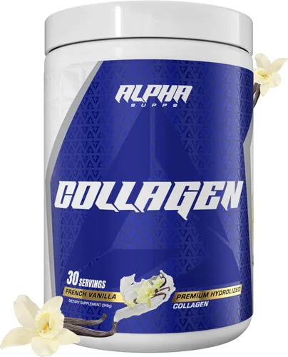 Alpha Supps Polvo de proteína de colágeno hidrolizado de alta calidad, suplemento de péptidos de colágeno para hombres y mujeres con enzimas