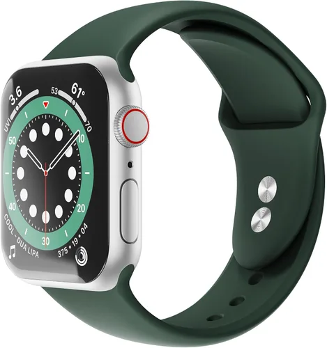 Miniatura 10 de Sinjimoru Correa de silicona para Apple Watch, compatible con Apple Watch de 1.496 in, 1.575 in, 1.614 in, 1.654 in, 1.732 in, 1.772 in, 1.929 in
