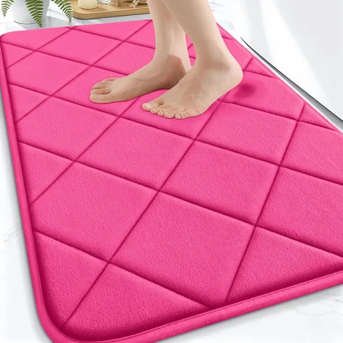 Miniatura 231 de OLANLY Tapete de baño de espuma viscoelástica de 24 x 16 pulgadas, ultra suave y absorbente, lavable a máquina, cómodo tapete de baño para suelo