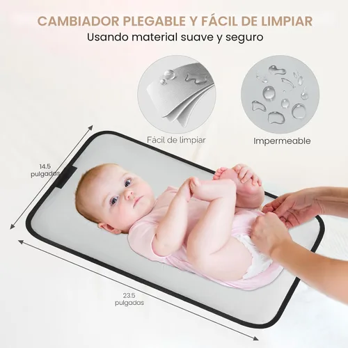 Miniatura 5 de LOVEVOOK Mochila para Pañales, Bolsa de Bebé con Cambiador, Mochila Grande para Pañales Niño Niña, Bolsa Impermeable para Registro de Bebé para Mamá