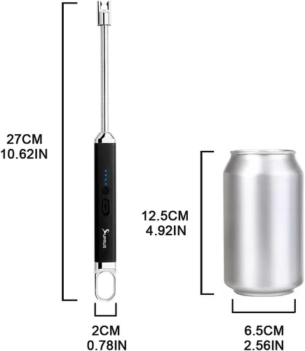 Miniatura 7 de SUPRUS Encendedor USB recargable de arco eléctrico con interruptor de seguridad, cuello flexible de 360°, parrilla sin llama, encendedores largos