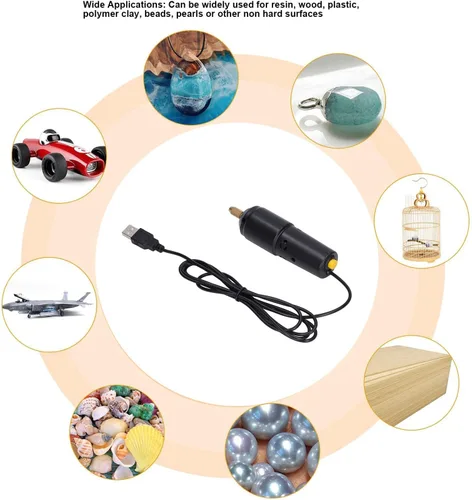 Miniatura 4 de Mini taladro eléctrico USB micro mini taladro de mano eléctrico de acero de alta velocidad ABS taladros de hierro para la fabricación de joyas