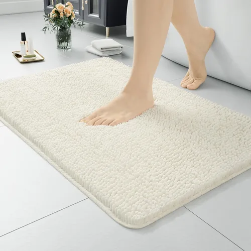 Miniatura 83 de LOCHAS Alfombra de Baño de Lujo Lanuda Tapete de Baño 24 x 17 Pulgadas, Alfombras de Baño Lavables Antideslizantes para Baño y Ducha, Alfombras