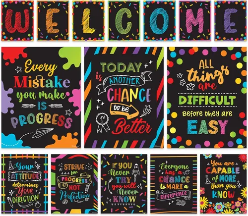 Miniatura 11 de Decorably 15 pósteres geniales de bienvenida para aula, inspirador, decoración laminada mate, para escuela, pasillos, tablones de anuncios