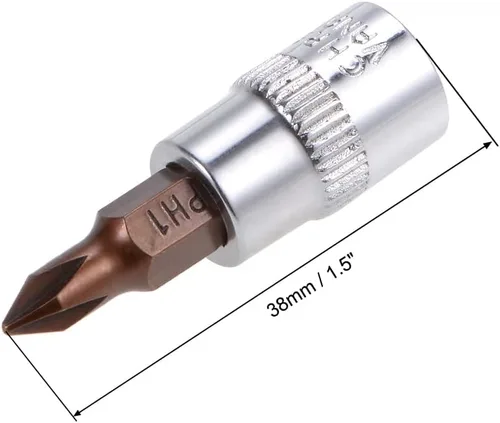 Miniatura 2 de uxcell 1/4" Drive x PH1 Phillips Bit Socket, S2 Brocas de acero, CR-V Sockets 1.496 in Longitud (solo para uso manual), 2 piezas