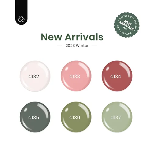 Miniatura 2 de Beetles - Juego de esmaltes de gel de verano, 6 colores, verde oliva, rosa, blanco, colección Tranquil Grace, uñas UV, diseño artístico de manicura