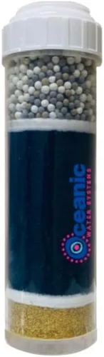 Cartucho de filtro alcalino - para filtración de encimera y debajo del fregadero | KDF 55, bolas de cerámica alcalina mineral de carbono,