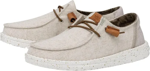 Miniatura 4 de Hey Dude Wendy - Zapatos de lona lavada para mujer Mocasines con cordones para mujer cómodos y ligeros