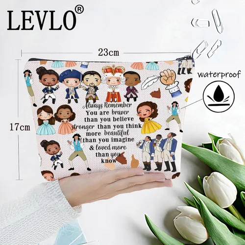 Miniatura 2 de LEVLO Bolsa de cosméticos musicales Musicales You Are Braver Stronger Smarter Than You Think Theater Makeup Bag, Personajes siempre amplios, Bolsa