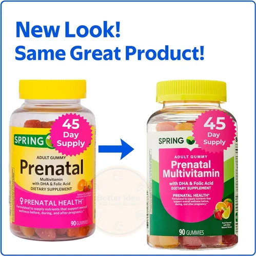 Miniatura 2 de Gomitas multivitamínicas prenatales con DHA y ácido fólico, 90 unidades, suministro para 45 días, apoyo diario de bienestar prenatal antes, durante