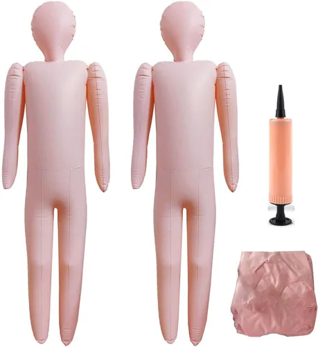 2 maniquíes inflables de cuerpo de tamaño real de 60 pulgadas, muñecas inflables de cuerpo de tamaño completo, decoraciones DIY de Halloween, 2 pzas