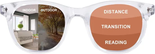 Miniatura 8 de Lentes de lectura fotocromáticos progresivos multienfoque con bloqueo de luz azul para computadora para mujer
