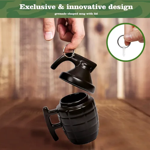 Miniatura 3 de Taza de té de café de cerámica de moda, taza especial fresca 3D, diseño de granada fresca, taza de té duradera, tazas atractivas, regalos de Negro