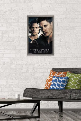 Miniatura 2 de Trends International Supernatural - Póster de pared de hermanos, 14.725 x 22.375 pulgadas, versión enmarcada de madera de granero
