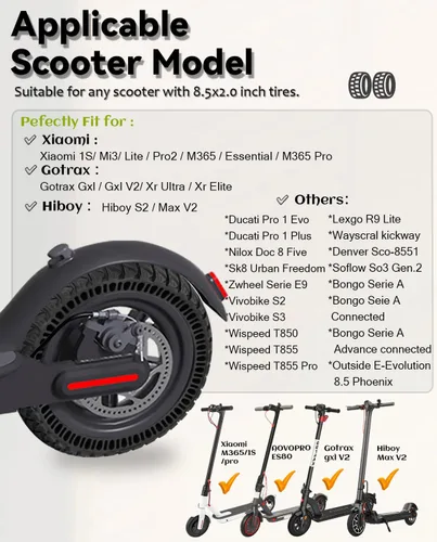 Miniatura 3 de 50/75-6 8.5x2.0 Reemplazo de neumáticos todoterreno para todos los neumáticos originales de 8.5 pulgadas, apto para Gotrax GXL V2 XR/Apex XL/G3