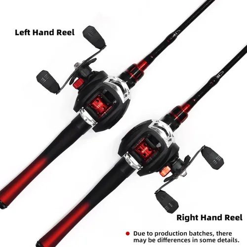 Miniatura 6 de Kilitn Combo de Caña de Pescar y Carrete, Combo de Baitcasting Carrete Baitcast Caña Telescópica de Fibra de Vidrio Duradera de 5 Pies con Sedal