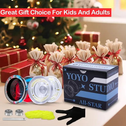 Miniatura 6 de YOYOSTUDIO Yoyos de Doble Propósito Paquete de 2, Yoyo de Metal T16 y Yo Yo de Plástico P1 Blanco Cristal Responsivo Yo Yo para Niños Adultos