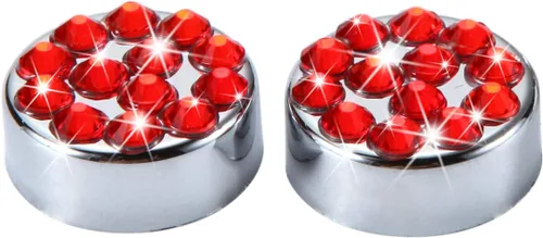 Miniatura 5 de Marco de matrícula con diamantes de imitación rojos brillantes para mujeres, cubiertas de matrícula de metal antioxidante de borde delgado