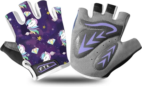 Guantes de ciclismo para niños, para deportes al aire libre, bicicleta de montaña y carretera, barras, para niños y niñas de 2 a 10 años, con